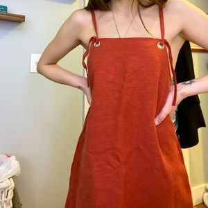 Burnt Orange adjustable strap mini dress